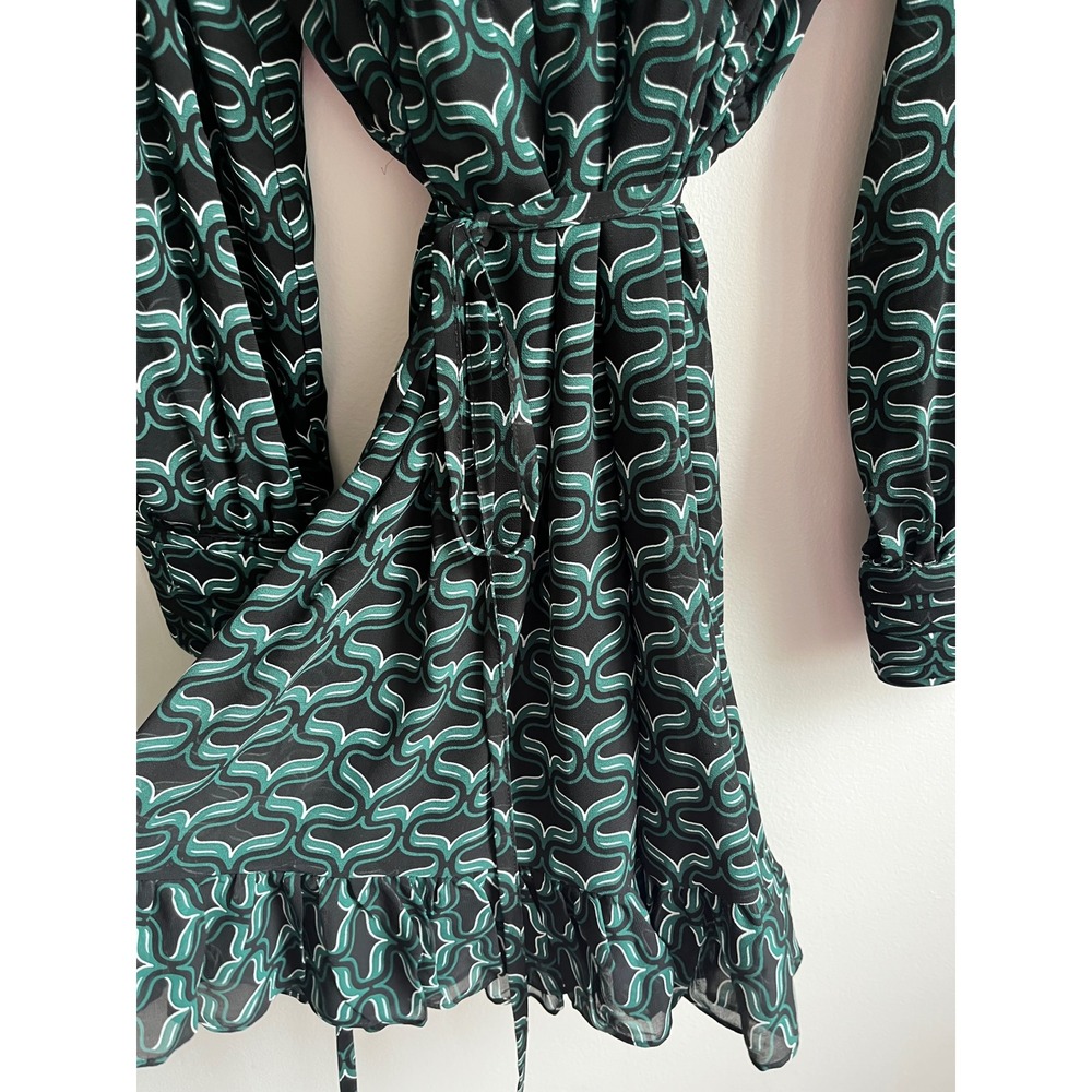 Ever New Curve Glenmore Geo Mini Dress Green Black Geometric Plus Size 22 NWT - Picture 2 of 13